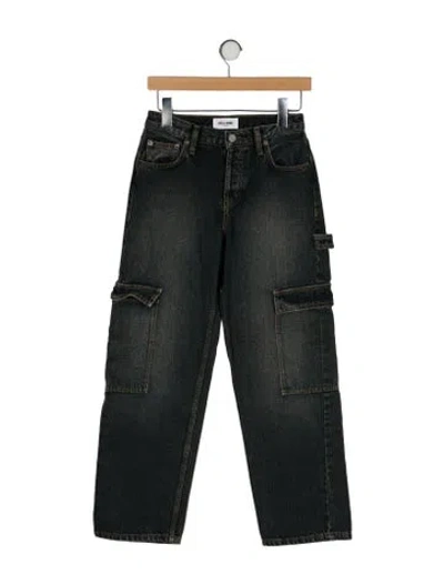 Pre-owned Still Here Mid-rise Wide Leg Jeans In Blue