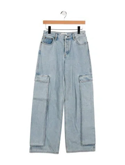 Pre-owned Still Here Mid-rise Wide Leg Jeans In Blue