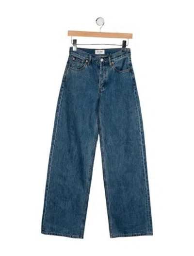Pre-owned Still Here Mid-rise Wide Leg Jeans In Blue