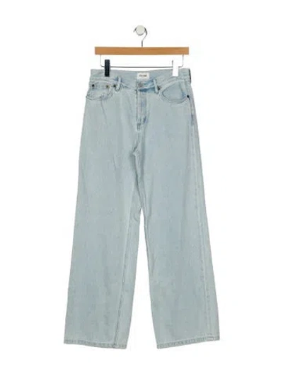 Pre-owned Still Here Mid-rise Wide Leg Jeans In Blue