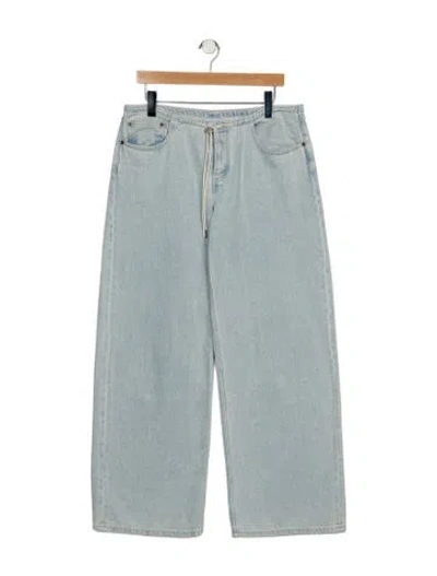 Pre-owned Still Here Mid-rise Wide Leg Jeans In Blue