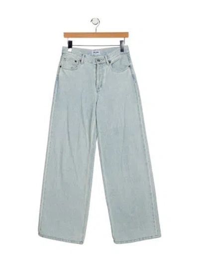 Pre-owned Still Here Mid-rise Wide Leg Jeans In Blue