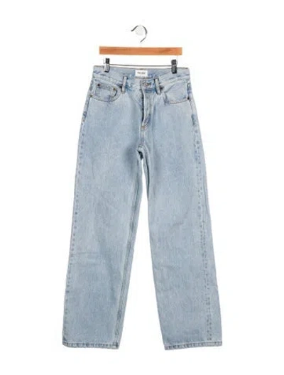 Pre-owned Still Here Mid-rise Wide Leg Jeans In Blue