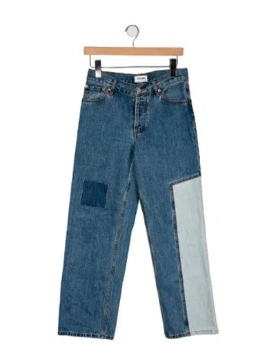 Pre-owned Still Here Mid-rise Wide Leg Jeans In Blue
