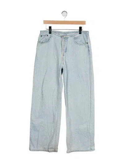 Pre-owned Still Here Mid-rise Wide Leg Jeans In Blue