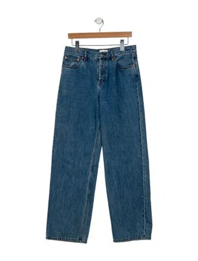 Pre-owned Still Here Mid-rise Wide Leg Jeans In Blue