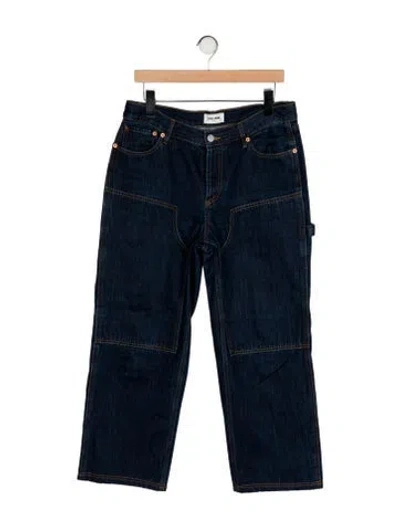 Pre-owned Still Here Mid-rise Wide Leg Jeans In Blue