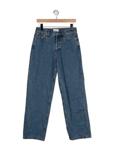 Pre-owned Still Here Mid-rise Wide Leg Jeans In Blue