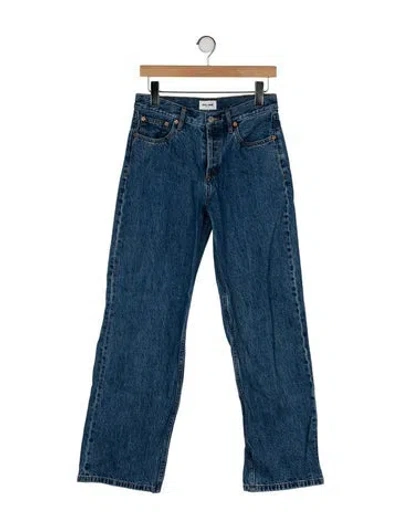Pre-owned Still Here Mid-rise Wide Leg Jeans In Blue