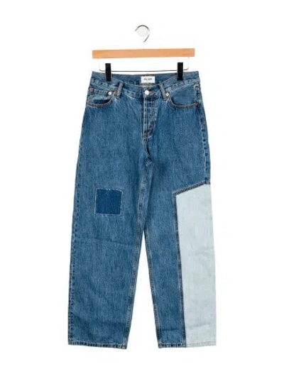 Pre-owned Still Here Mid-rise Wide Leg Jeans In Blue