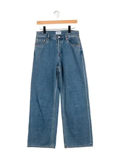 Pre-owned Still Here Mid-rise Wide Leg Jeans In Blue