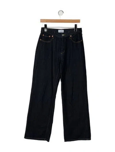 Pre-owned Still Here Mid-rise Wide Leg Jeans In Blue