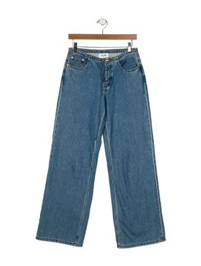 Pre-owned Still Here Mid-rise Wide Leg Jeans In Blue