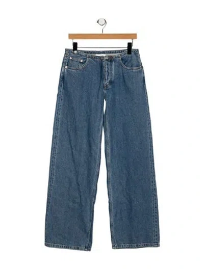 Pre-owned Still Here Mid-rise Wide Leg Jeans In Blue