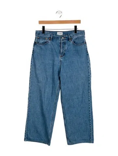 Pre-owned Still Here Mid-rise Wide Leg Jeans In Blue