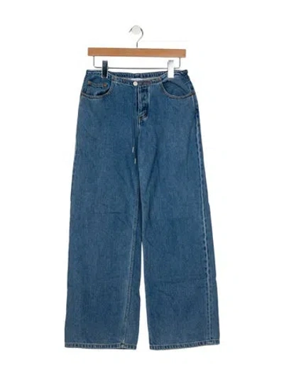 Pre-owned Still Here Mid-rise Wide Leg Jeans In Blue