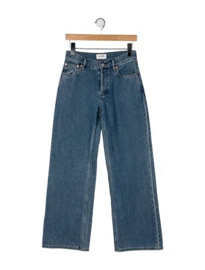Pre-owned Still Here Mid-rise Wide Leg Jeans In Blue