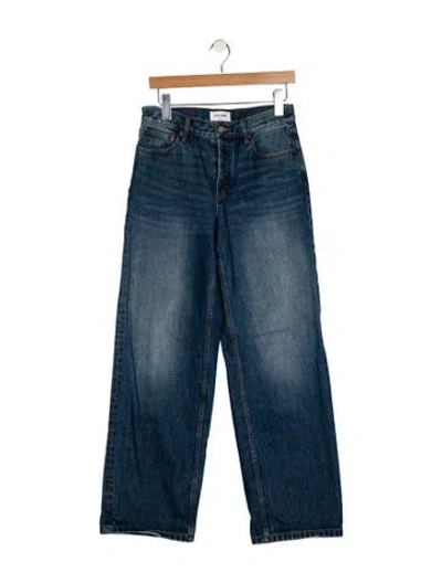 Pre-owned Still Here Mid-rise Wide Leg Jeans In Blue