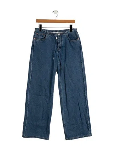 Pre-owned Still Here Mid-rise Wide Leg Jeans In Blue
