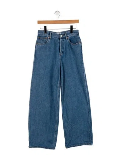 Pre-owned Still Here Mid-rise Wide Leg Jeans In Blue