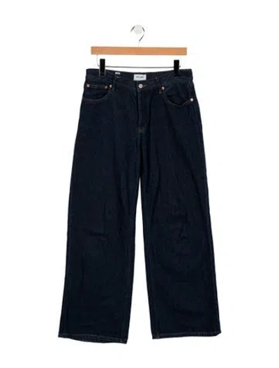 Pre-owned Still Here Mid-rise Wide Leg Jeans In Blue