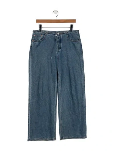 Pre-owned Still Here Mid-rise Wide Leg Jeans In Blue