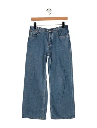 Pre-owned Still Here Mid-rise Wide Leg Jeans In Blue
