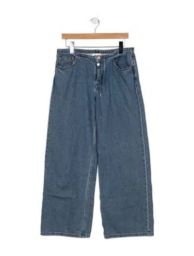 Pre-owned Still Here Mid-rise Wide Leg Jeans In Blue