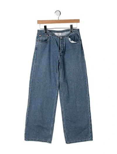 Pre-owned Still Here Mid-rise Wide Leg Jeans In Blue