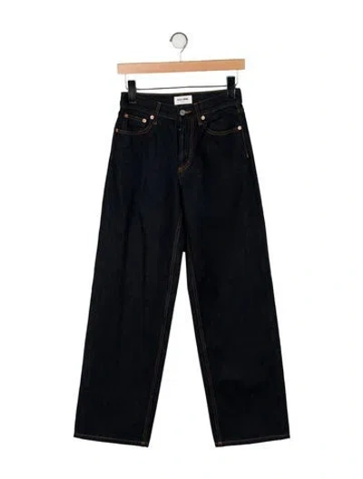 Pre-owned Still Here Mid-rise Wide Leg Jeans In Blue