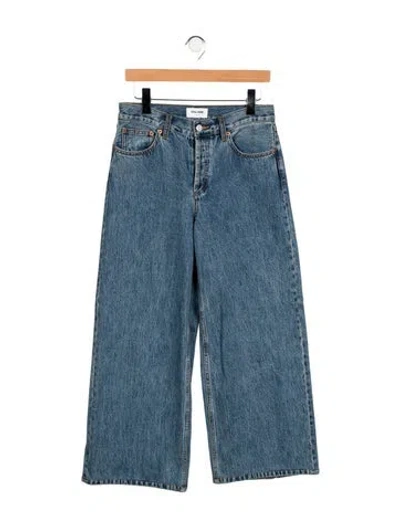 Pre-owned Still Here Mid-rise Wide Leg Jeans In Blue