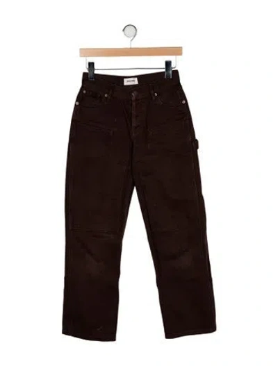 Pre-owned Still Here Mid-rise Wide Leg Jeans In Brown
