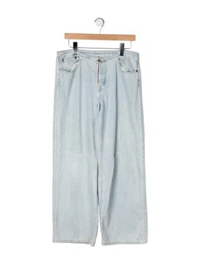 Pre-owned Still Here Mid-rise Wide Leg Jeans In Green
