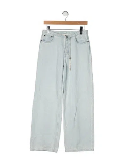Pre-owned Still Here Mid-rise Wide Leg Jeans In Green