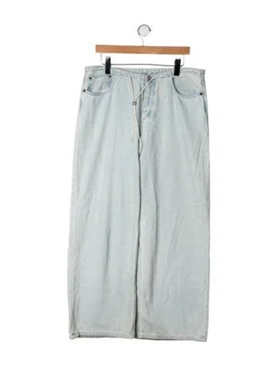 Pre-owned Still Here Mid-rise Wide Leg Jeans In Green