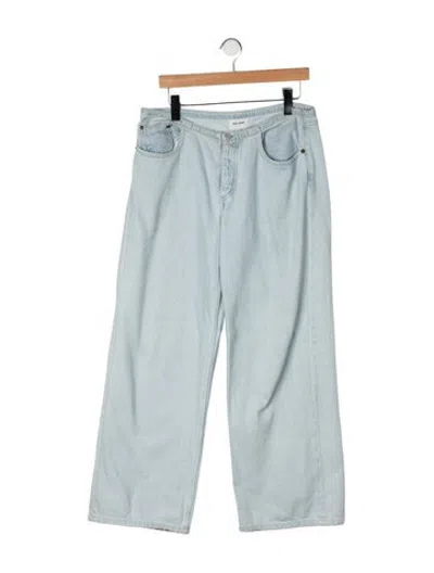 Pre-owned Still Here Mid-rise Wide Leg Jeans In Green