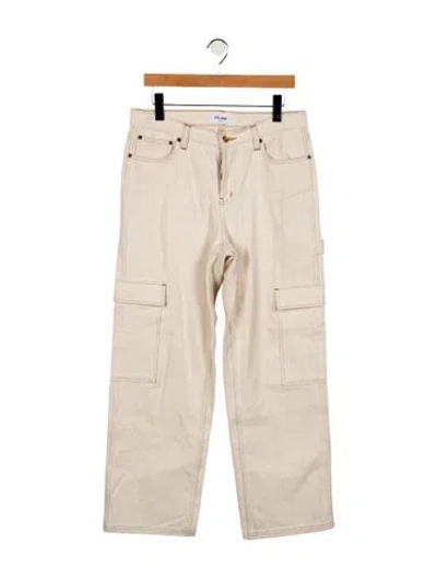 Pre-owned Still Here Mid-rise Wide Leg Jeans In Neutral