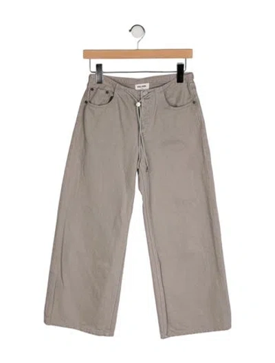 Pre-owned Still Here Mid-rise Wide Leg Jeans In Neutral