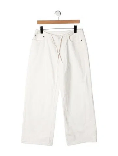 Pre-owned Still Here Mid-rise Wide Leg Jeans In Neutrals/yellow