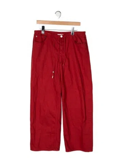 Pre-owned Still Here Mid-rise Wide Leg Jeans In Orange