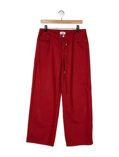 Pre-owned Still Here Mid-rise Wide Leg Jeans In Orange