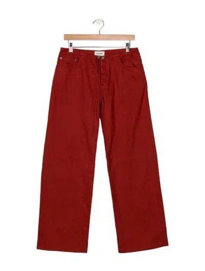 Pre-owned Still Here Mid-rise Wide Leg Jeans In Red