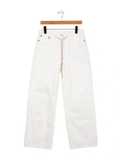Pre-owned Still Here Mid-rise Wide Leg Jeans In White