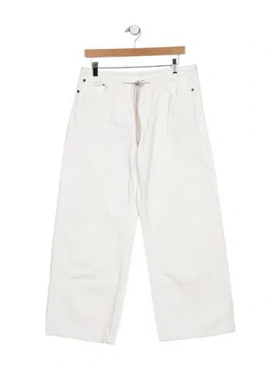 Pre-owned Still Here Mid-rise Wide Leg Jeans In White