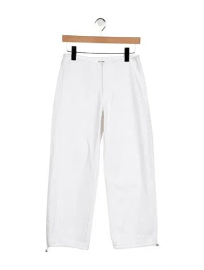 Pre-owned Still Here Mid-rise Wide Leg Jeans In White