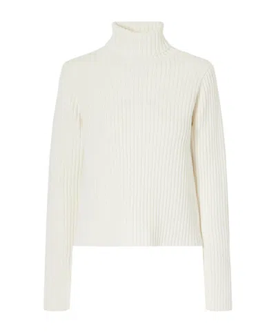 Still Here Miller Ribbed Cotton Turtleneck Sweater In Neutral