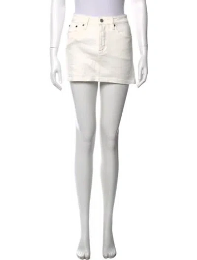 Pre-owned Still Here Mini Skirt In Neutral