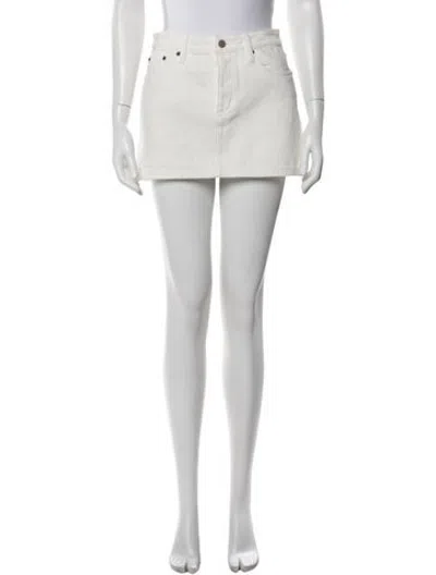 Pre-owned Still Here Mini Skirt In White
