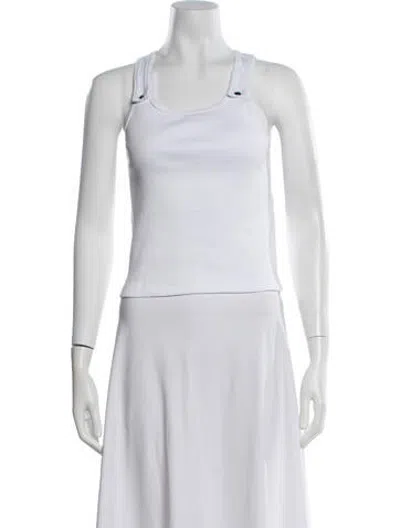 Pre-owned Still Here Scoop Neck Sleeveless Top In White
