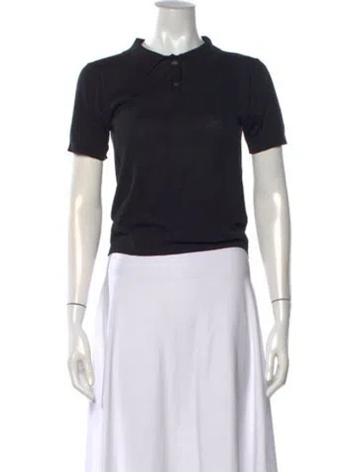 Pre-owned Still Here Short Sleeve Polo In Black